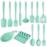 RELIABLE ONE-PIECE CONSTRUCTION FOR EVERYDAY USE - Designed for daily cooking, this silicone kitchen utensils set features a seamless one-piece construction that helps prevent loose heads, cracks, and hidden gaps where food can collect. Built to hand...