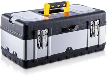 Caja de herramientas de 48 cm. Almacenamiento portátil de acero i...