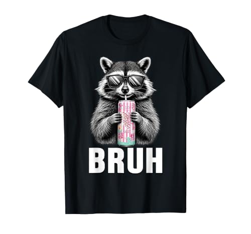 Bruh Raccoon Trash Racoon Candy Drink Men Youth Teens Kids T-Shirt