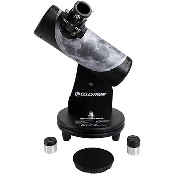 Celestron 22016 Firstscope Robert Reeves Signature Edition 76 mm Tabletop | Manual tabletop Dobsonian telescope with moon map