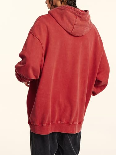 Mens Acid Wash Hoodie Vintage Casual Streetwear Overasized Hoodies Unisex Pullover Heavyweight Hooded Sweatshirt H02114