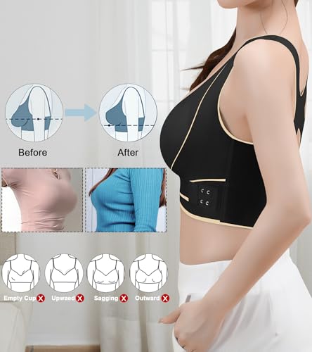 J-Pone Posture Corrector Bra For Women, Light Support Wireless Bras Back Comfy Smoothing Bra Push Up Bras For Women No Underwire thumb #3