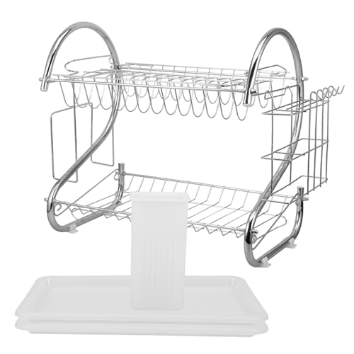 Estante de almacenamiento Gadpiparty escurre platos plegable premium de acero inoxidable 2