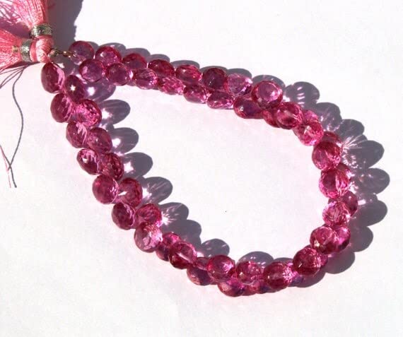 Quartz mystique rose perles oignons LKBEADS 7 mm pour fil bijoux 8 pouces