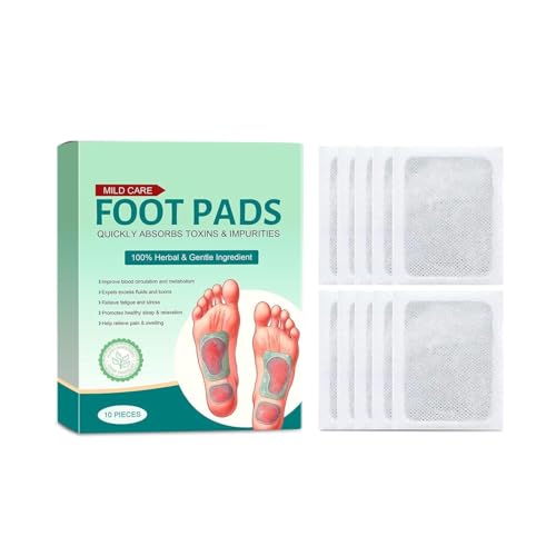 Image of Foot patch (Pack of 1) Herbal And Gentle Ingredient Detox Foot Pads (10 pieces) Natural Ingredients for Sleep Aid Pain Relief Toxin Removal with Bamboo Vinegar and Acupoint Micro-Massage Technology
