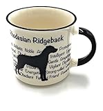 Rhodesian Ridgeback Mug Motif silhouette de chien Noir/blanc