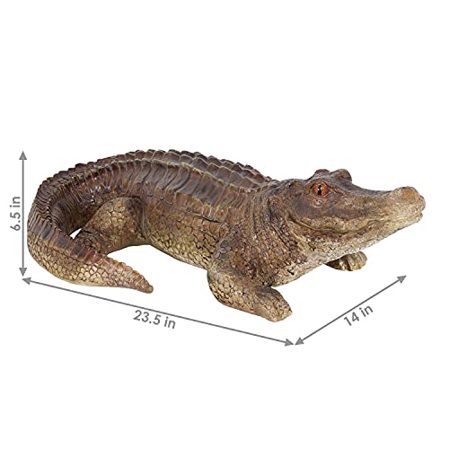 Sunnydaze Addison The Alligator 23.5-Inch Polystone Garden Statue - For Indoor Or Outdoor Use #TOP2