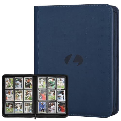 LUNNSHO - Trading Card Binder, Premium 9-Pocket Double Sided 540 Pocket PU Card Collection Binder, Collectible Trading Card Albums for MTG, TCG, Sports Cards (Dark Blue)