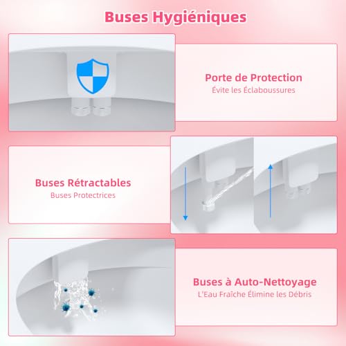 Bidet autonettoyant Hibbent double buse pour eviter l'inconfort des wc