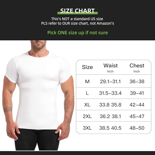 LGTFY Camisa masculina de compressão, colete modelador corporal emagrecedor, controle de barriga par