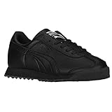 PUMA unisex-child Roma Basic JR Sneaker, Black/Black, 2 M US Little Kid
