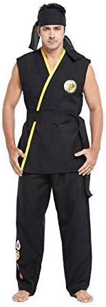 Rubber Johnnies Black Cobra Karate Costume, Street fighter, Martial Arts, Fancy Dress Halloween, Adult size M/L