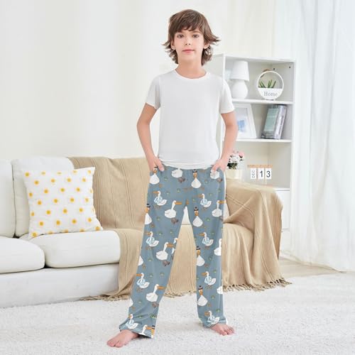 Boys' Pants Cute Cartoon Duck Long Bottoms Jogger Pants Elastic Waist Trousers with Pockets S-XL3