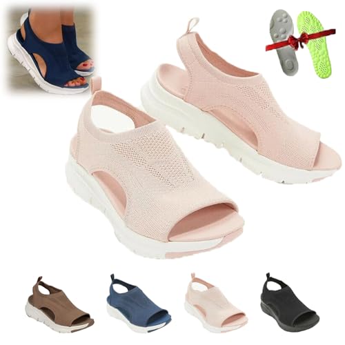 Shopellox Shoes Sandals, Washable Slingback Orthopedic Slide Sport Sandals with Arch Support for Fasciitis Women