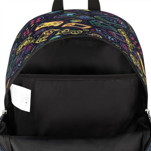 Sac à dos imprimé manette de jeu grande capacité pour école et ordinateur portable