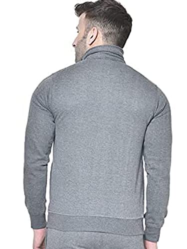Image of CHKOKKO Fleece Men Winter Sports Running Zipper Collared Neck Stylish Jacket