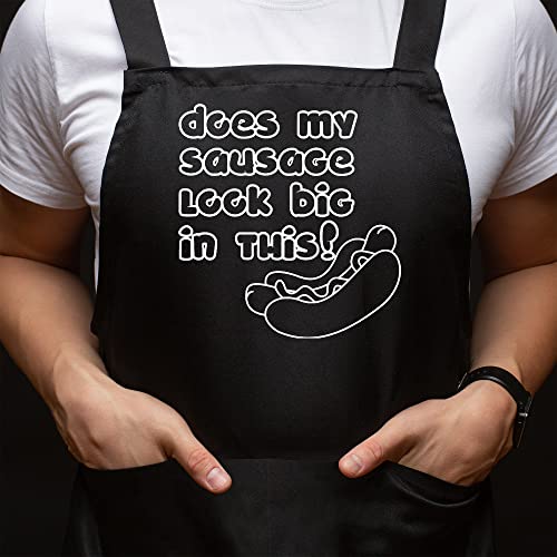 Bang Tidy Clothing Bbq Apron Funny Aprons For Men Sausage Look Big Barbecue Grill Kitchen Gift One Size #TOP5