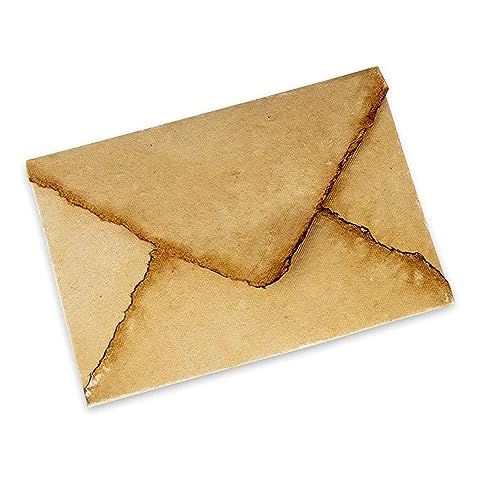 Wanderings Handmade Antiqued Envelope with Deckle Edge - 4.25 x 6.25" - Package of 25 for Writers, Invitations, Announcements - Cold Press Thick 150 GSM Recycled Paper Cover