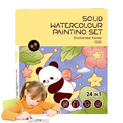 Ghjkldha Kids Watercolor Practice, Childrens Watercolor Journal, Art Practice Book, Drawing, Art Project Kits for Beginners for Kids, Present, Home, 7.48x6.3x0.71 Inches