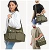 SKCOYH Canvas Messenger Bag for Women Men, Large Multi-Pocket Crossbody Bag, Lightweight Durable Design for School, College, Travel, Daily Commute (Green) #1