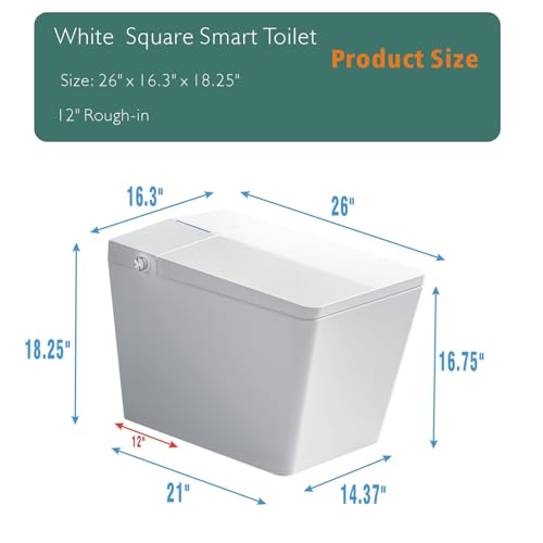 Sanitario cuadrado inteligente Geelife con tanque integrado para baño moderno miniatura 5