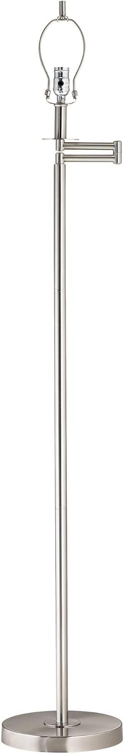 360 Lighting Modern Swing Arm Floor Lamp 60 1/2" Tall Brushed Nickel Silver Adjustable Decor for Living Room Reading House Bedroom Home Office House