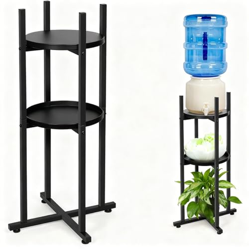 LENND Water Dispenser Stand 18L Water Jug Stand Sturdy Water Stand(83.5cm Hight-28.4cm Wide) Stand with 2 Round Shelfs for 3.5-18L Water Bottles Plant Stand