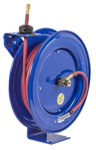 Coxreels EZ-SH-4100 Safety Series Super Hub Spring Rewind Reel with Hose - Heavy-Duty For Air/Water Hoses - ½” Hose ID - 250 PSI - 100' Length PVC Hose Included - Made in USA - Thumbnail 5