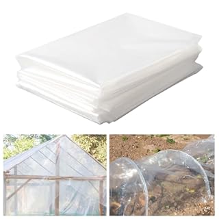 SuQurtom 3M X 4M Heavy Duty Polythene Plastic Sheeting, Thickened Clear Plastic Dust Waterproof Sheets, Garden & Building Cover Sheets for Insulation, Rubble Protection & Gardening