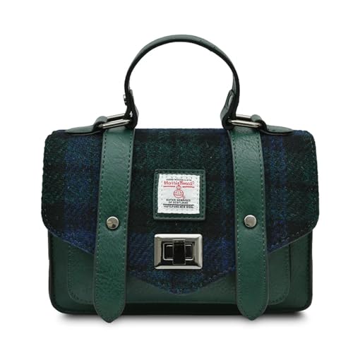 Image of Islander Harris Tweed Mini Satchel, Handbag for Women, Flap and Microfiber Leather