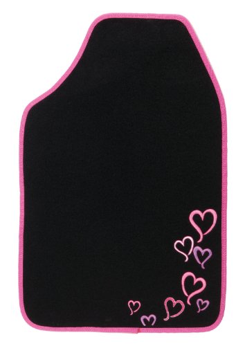Linked Hearts 2-Piece Floor Mat Set-Black