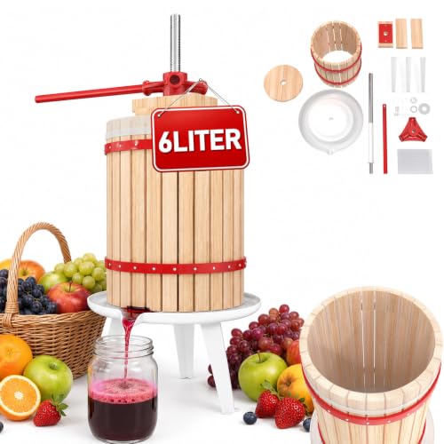 Produktfoto von LZQ Obstpresse Manuell Weinpresse Saftpresse 6L mit Presstuch