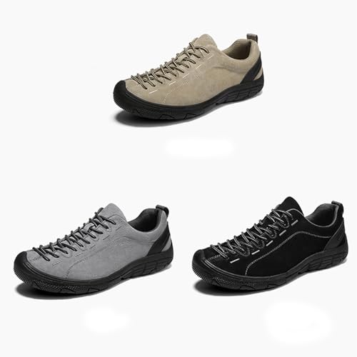 DirraBra Men's Suede Lace-Up Non-Slip Hiking Sneakers Low Top Lightweight Comfortable Outdoor Casual Trekking Hiking Shoes Breathable Trail Running Walking Shoes3