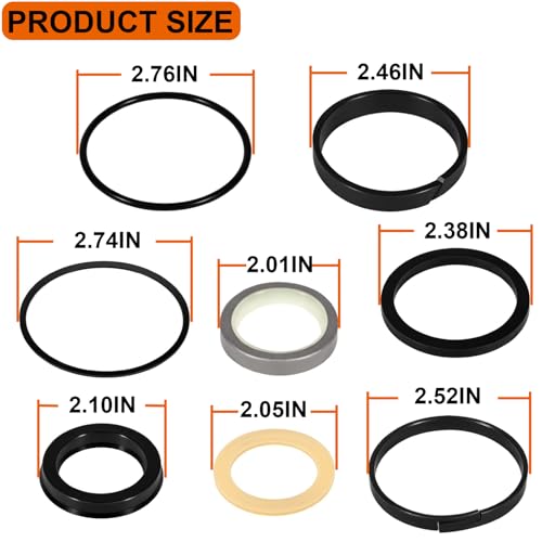 Image of G109456 G105550 Hydraulic Cylinder Seal Kit Fit for Case Backhoe Loader 350 580B 580C 580F 680C (Rod: 1.50 inch, Bore: 2.50 inch)