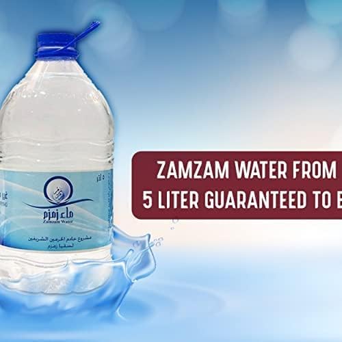 eau zamzam bouteille de 5 LITRES, qualité original, de la mecque, makkah, arabie saoudite, eau bénie, un musc noir roqyah offert, emballage d'origine de mecca, authentique, zamzam water, eau minérale