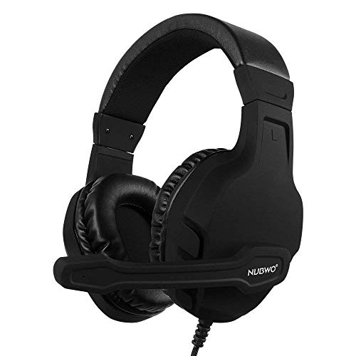 NUBWO U3 3.5mm Gaming Headset for PC, PS4, Laptop, Xbox One, Mac, iPad, Nintendo Switch Games, Computer Game Gamer Over Ear Flexible Microphone Volume Control with Mic - Black