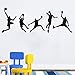 Basketball Players Wall Decals Slam Dunk DIY Wall Stickers for Kids Room Boys Bedroom (5 pcs)