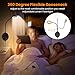 NoeiiT Wall Mounted Reading Light,Bedside Headboard Lights with 5 Color Temperature &5 Dimming,360°Flexible Gooseneck,USB Output, Night Light&Timer Function- Perfect for Reading (Black)