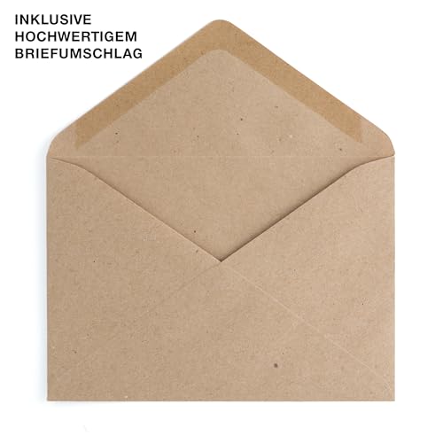 PILUVI THE LABEL Hochwertige Postkarte mit Umschlag Ostergrüße vom Osterhasen gebracht Frohe Ostern Geschenkkarte