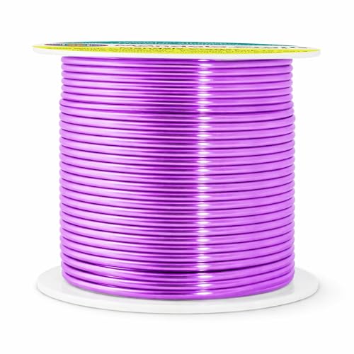 Image of Mandala Crafts 14 Gauge Violet Anodized Aluminum Craft Wire, 60 FT | Colored, Flexible, Bendable, for Bonsai, Armature, Sculpting, Wire Wrapping, Jewelry Making, Weather & Tarnish Resistant