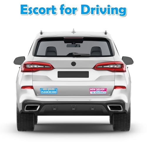 Image of 4Pcs Student Driver Magnetic Car Stickers for Beginners, New Magnetic Student Driver Stickers Signs for Car, Bumper Safety Decoration Supplies, Suitable for Students and Novices as Auxiliary Equipment