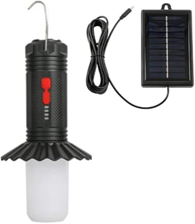 GS-505 Solar G ne  Enerjili LED Kamp Lambas , Ta nabilir Outdoor Fener, 10 Watt, 3 Mod,  arj Edilebilir [Enerji S n f  A]