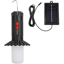 GS-505 Solar G ne  Enerjili LED Kamp Lambas , Ta nabilir Outdoor Fener, 10 Watt, 3 Mod,  arj Edilebilir [Enerji S n f  A]