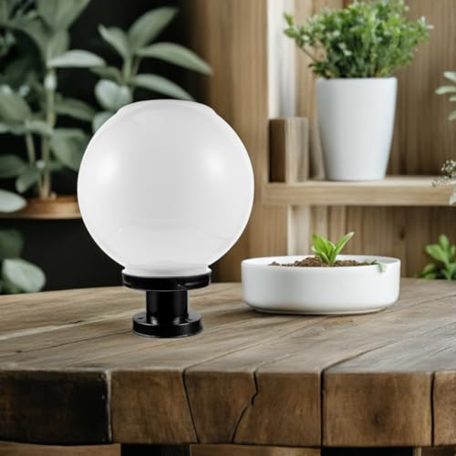 Lampe solaire extérieure globe blanc résistant aux intempéries en acier inoxydable
