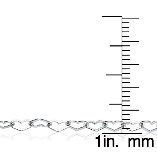 Sterling Silver Heart Loop Link Chain Tennis Bracelet for Women Teens - Image 5