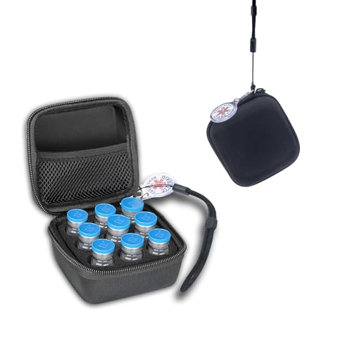 Diabetic Travel Organizer Kit - 9-Slot Insulin Cooler Case & Vial Protector, Shockproof Hard Shell Medical Organizer 4x4x2.75