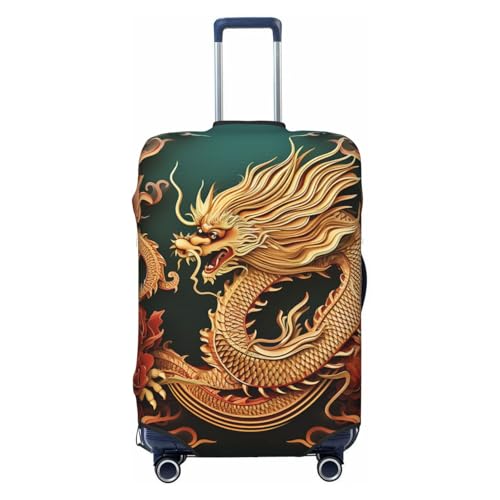 Travel Luggage Cover Fashion Suitcase Protector Dragon Background Spandex Baggage Covers Washable Suitcase Covers Anti-Scratch Luggage Cover Protectors Fits 18-32 Inch Suitcases Large