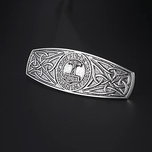 Kkjoy Presilhas de cabelo grandes, feitas à mão, retrô, vintage, de metal, franceses, viking, nó cel