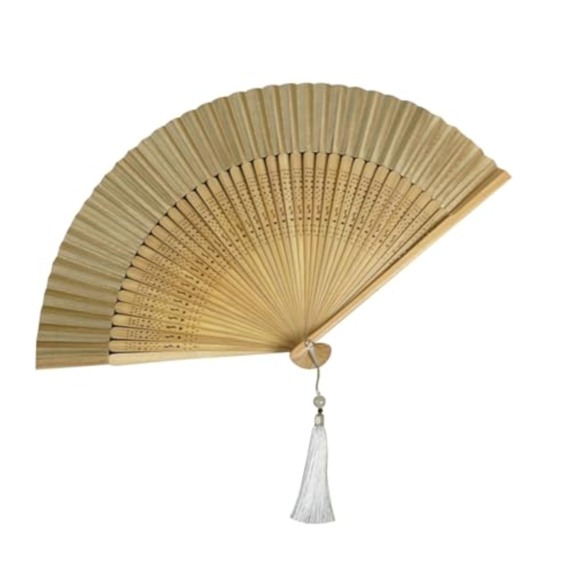 Bamboo Silk Folding Hand Fan for Party Performance, Brown