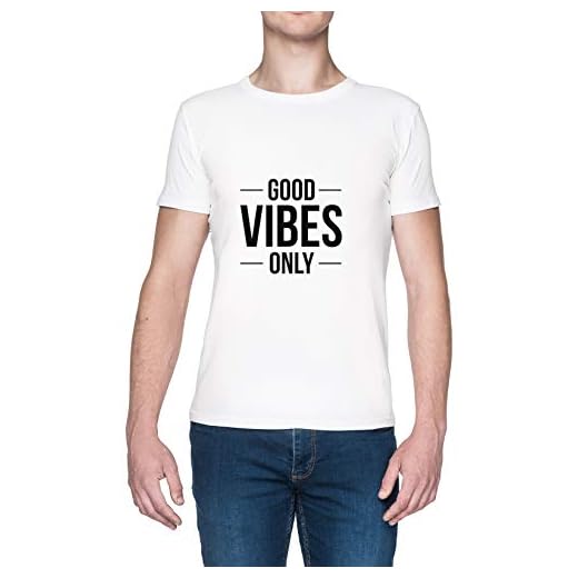 Good Vibes Only Blanc Homme T-Shirt Taille L White Men's Tee Size L